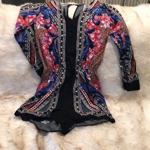 FASHION NOVA FOREVER 21 LONG SLEEVE ROMPER